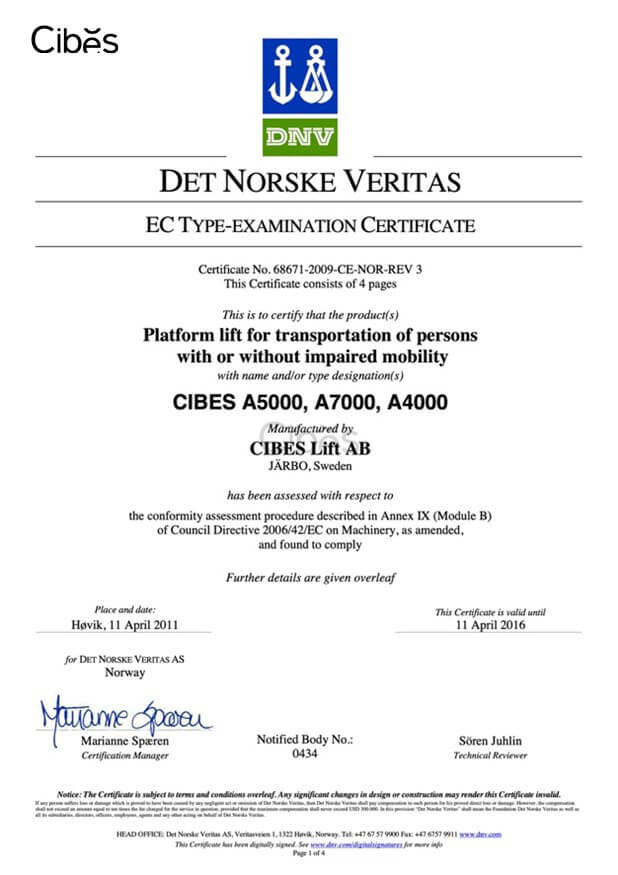 大发500产品有哪些认证证书？？？？ - Cibes大发500瑞典品牌电梯