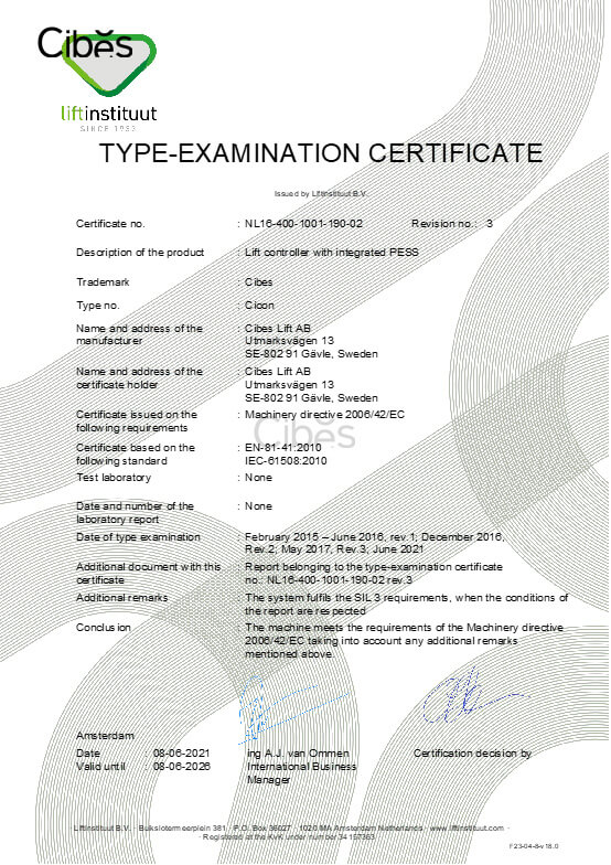 大发500产品有哪些认证证书？？？？ - Cibes大发500瑞典品牌电梯